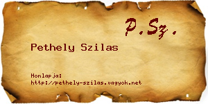 Pethely Szilas névjegykártya